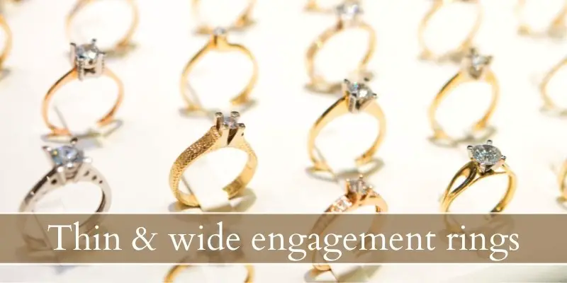thin wide engagement ring