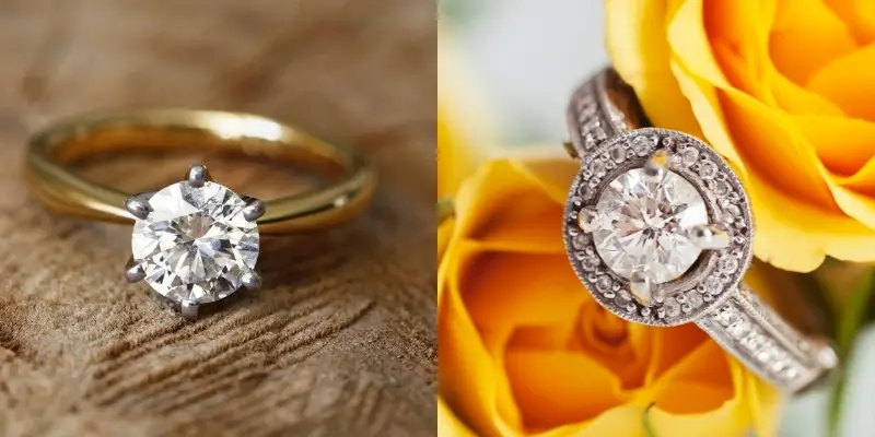 solitaire halo ring