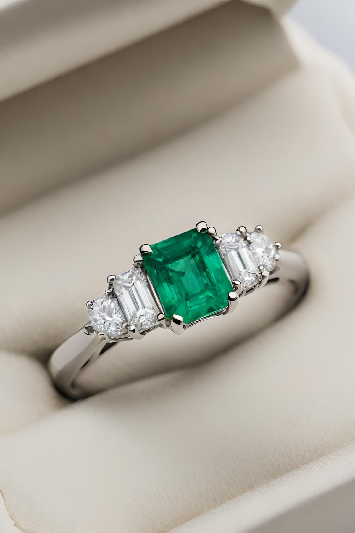 19 Best Green Emerald Engagement Rings - Jewelry Material Guide